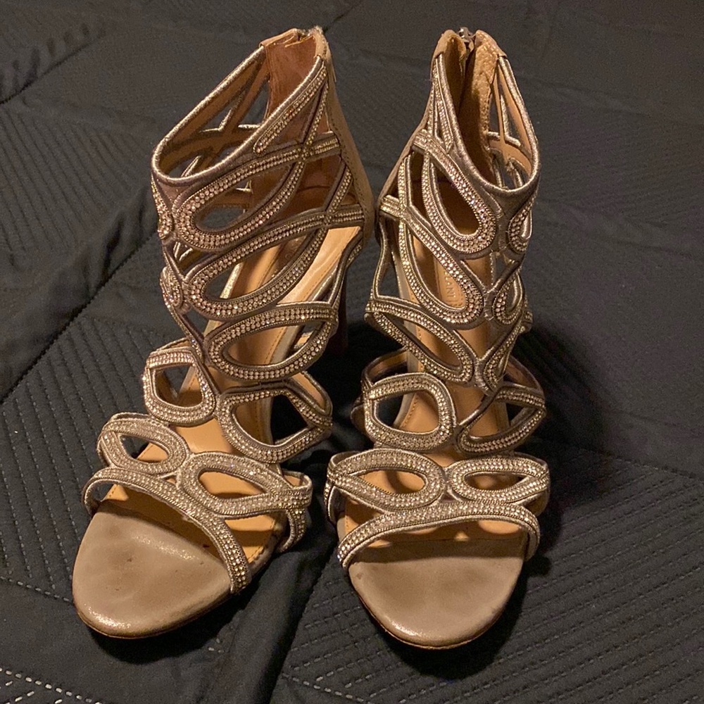 Antonio Melani silver rhinestone stilettos. Size 9.